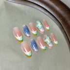 Capri press-on nail set displayed flat