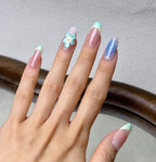 Capri press-on nails worn on hand
