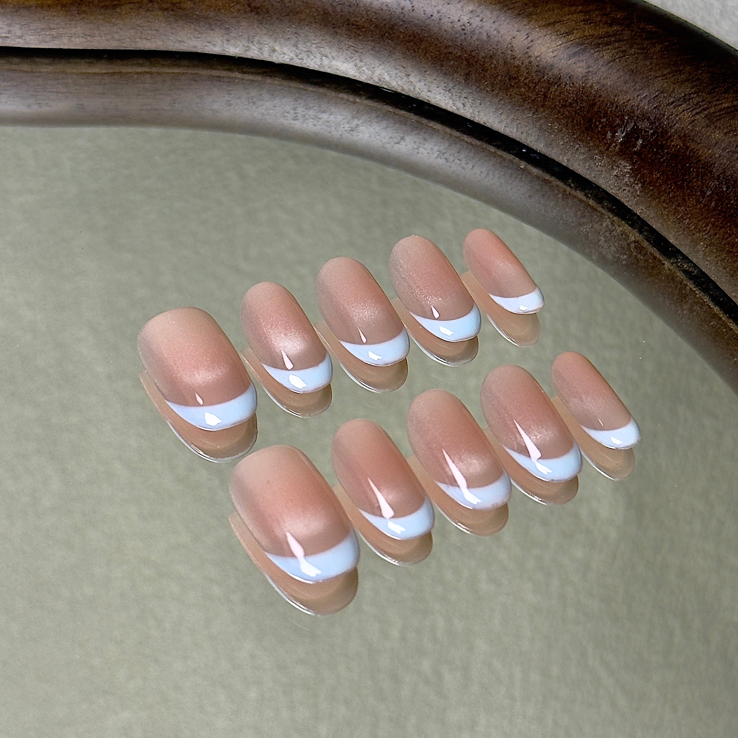 Demi-Lune press-on nail set displayed flat