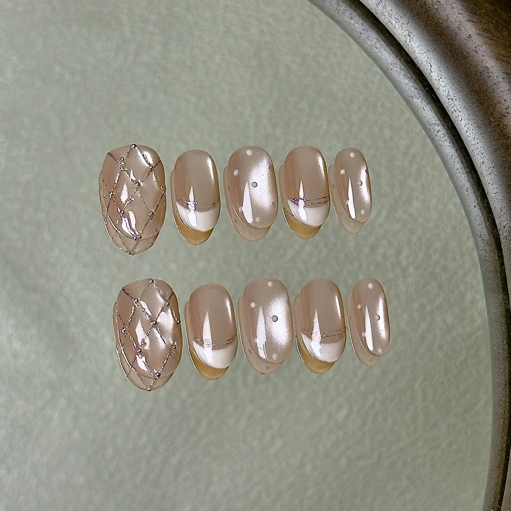 Coco press-on nail set displayed flat