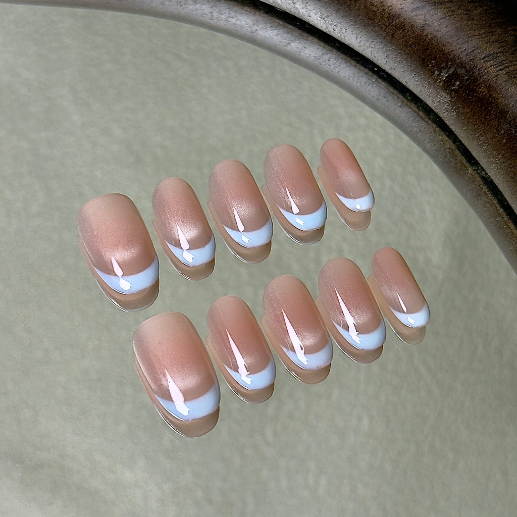 Demi-Lune press-on nail set displayed flat