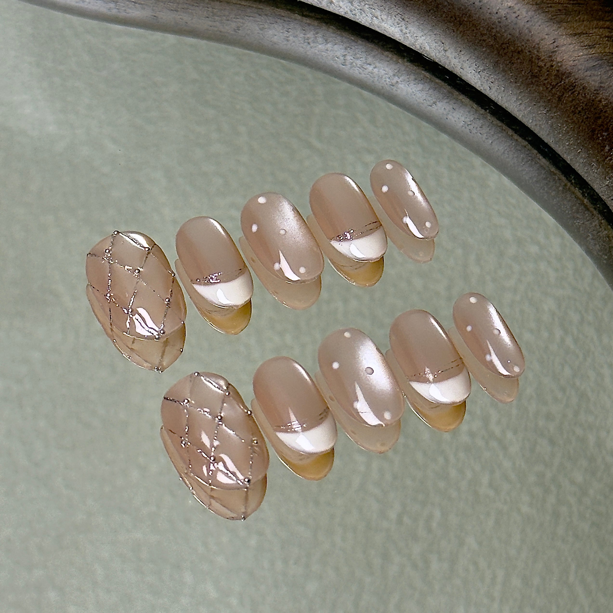 Coco press-on nail set displayed flat