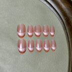 Ballet press-on nail set displayed flat