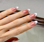 La Perle press-on nails worn on hand