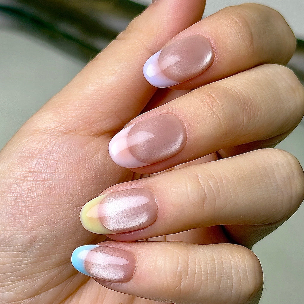 Aquarelle press-on nails worn on hand