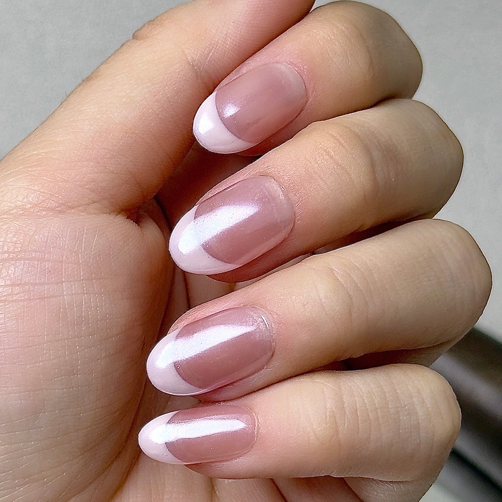 Ballet press-on nails worn on hand