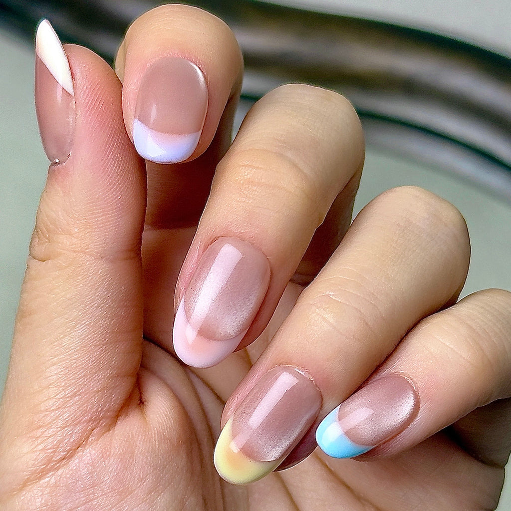 Aquarelle press-on nails worn on hand