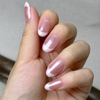 Ballet press-on nails worn on hand