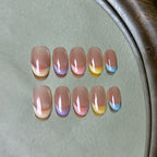 Aquarelle press-on nail set displayed flat