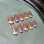 Aquarelle press-on nail set displayed flat