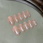 Argent press-on nail set displayed flat